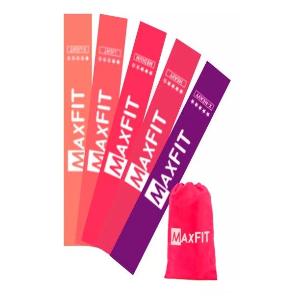 Maxfit Bandas De Resistencia Maxfit Para Ejercicios -yoga ,5 Piezas