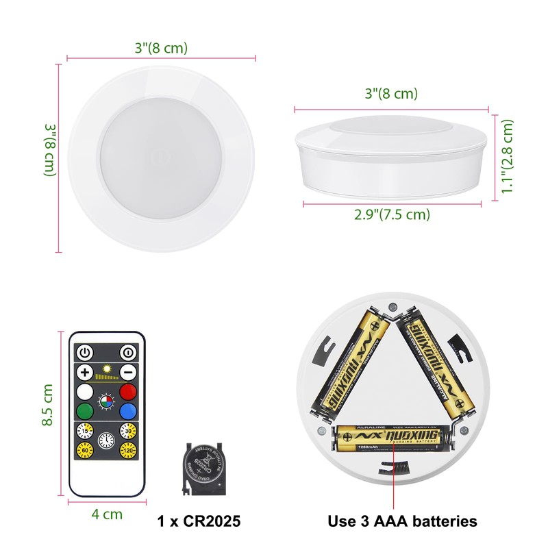 HONGUT LED Tap Light Push Light with RF Remote Control,