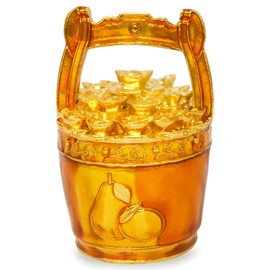 Juanxian Feng Shui Decorating Figurine Yellow “TAI KAT TAI LEY” Buckets Of Gold & Good Fortune LuckyFengshui Gift Attract Wealth Bring Good Luck