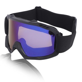 X AUTOHAUX Motorcycle Riding Goggles PC TPU Cycling Sunglasses Blue Purple Lens Black Frame