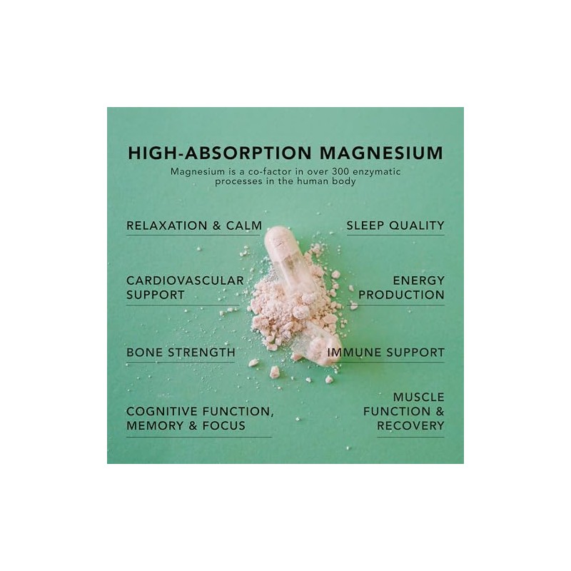 Amandean Magnesium Threonate Complex Glycinate Malate Supplement Veggie Capsules High