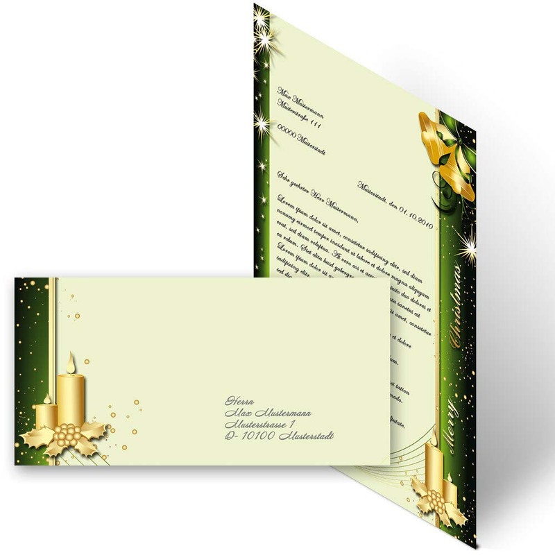 Writing Paper Sets Letter Paper with Envelope Christmas Symbols 50