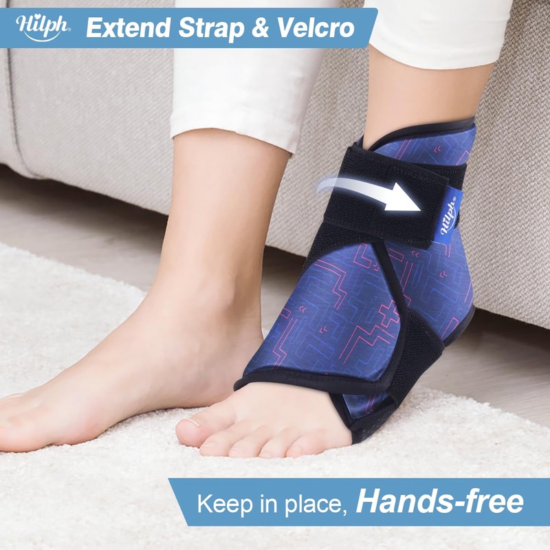 Hilph Ankle Ice Pack Wrap for Swelling & Sprained, Flexible