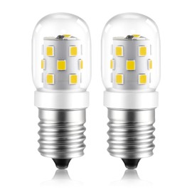 KEIVO LED Microwave Light Bulbs Under Hood, 3W 380LM, E17 LED Bulb Dimmable, Cool White 6000K, 40W Equivalent LED Appliance Bulb for Over Stove, 2-Pack