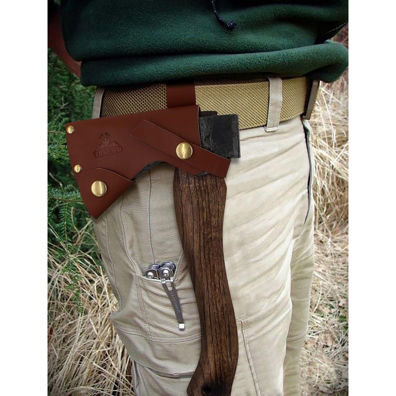 Camping Axe and Hatchet -11" Forged Carving Axe with Leather