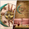 HOMSFOU Sun and Moon Metal Wall Decor 29cm Moon Sun