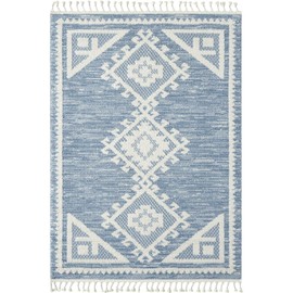 LUXE WEAVERS Ibiza Collection 8066 Blue 8x10 South Western Geometric Area Rug