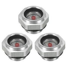 PATIKIL Luft Kompressor Öl Schauglas 3 Packung M16x1.5 Außengewinde Aluminium Legierung Öl Flüssigkeits Standanzeige Luft Kompressor Teile mit O-Ring