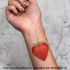 4 x 'Strawberry' Temporary Tattoos - Water Resistant, Skin-Safe, Non-Toxic