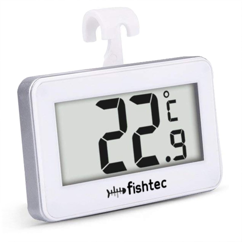 FISHTEC Electronic Refrigerator Thermometer - Triple Hanging System: Hook, Holder,