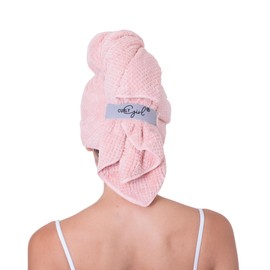 Curly Girl Microfiber Hair Towel with Strap, Curly Hair Plopping Towel, Waffle Hair Towel, Anti Frizz, Fast Drying, Curly Hair Towel