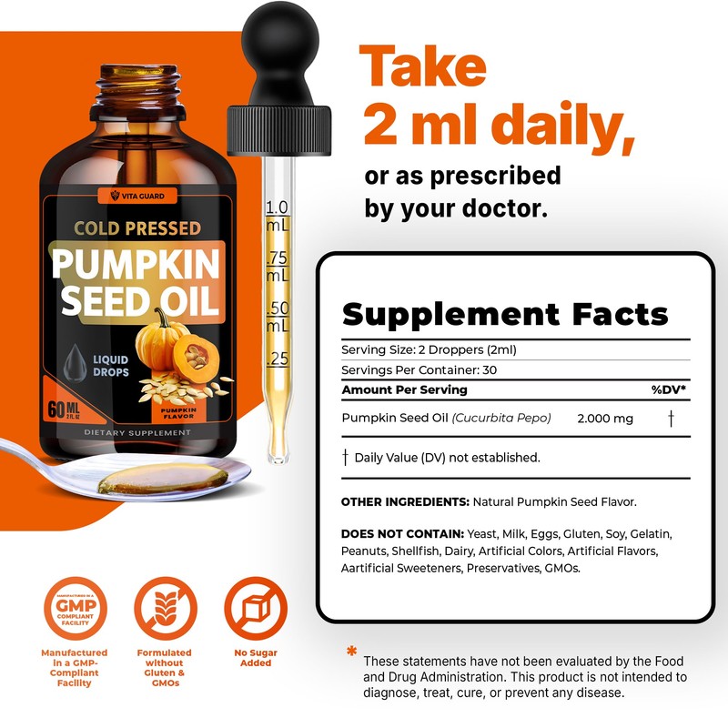 Vita Guard Cold Pressed Pumpkin Seed Oil Liquid Drops –