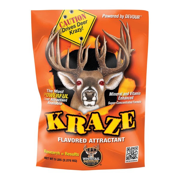 Whitetail Institute Kraze Flavored Deer Attractant - Contains Multiple Scent and Flavor Enhancers to Easily Attract and Hold Deer - Extremely Easy to Use, 5-Pound Bag