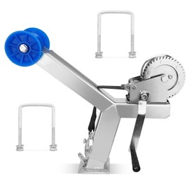 Boat Trailer Winch Post with 1200LB Boat Winch Compatible with 3" W X 4" H Boat Trailer Drawbar, Height Adjustable Boat Winch Mounts, Boat Trailer Winch Stand with Roller