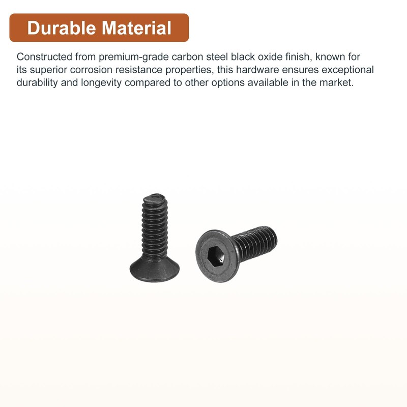 DTGN M2-0.4x6mm Flat Head Socket Cap Screws, 50 Pack Hex