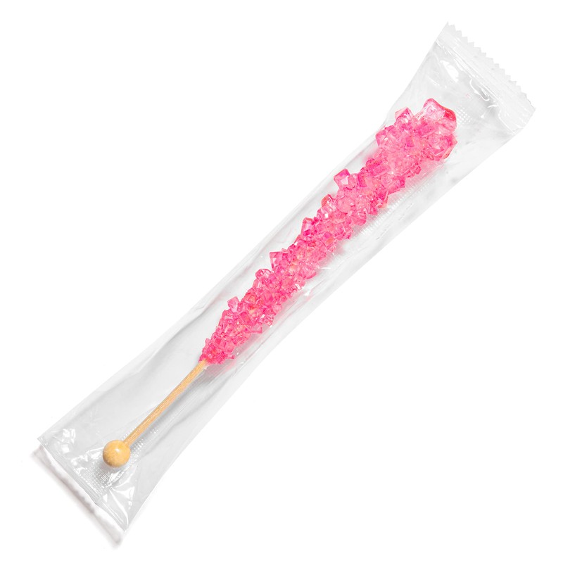 Pink Rock Candy Sugar Sticks - Cherry Flavored - 36