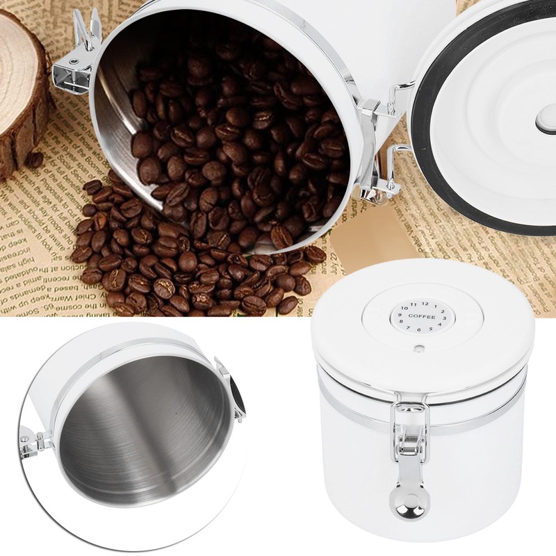 Stainless Steel Sealed Canister Coffee Flour Sugar Container Storage Jar