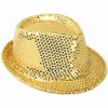 Gold Colour Sequin Gangster Hat.
