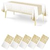 5 Pack Disposable Plastic Tablecloth,137x274cm Gold Stamping Dot Rectangular Table