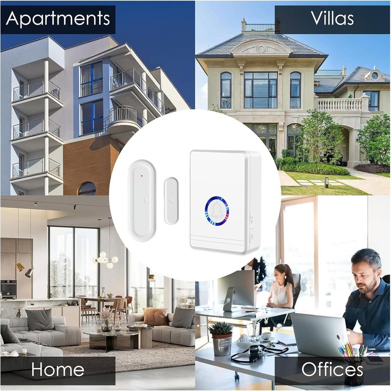 GREENCYCLE Wireless Door Sensor Chime,Door Chime for Business When Entering,Shop