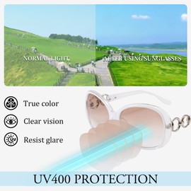 AOOLIA Oval Reading glasses Sunglasses for Women, Large Stylish UV400 Reader Full Lens Eyewear for Outdoor Beach Travel Driving (White, 1.5, x)