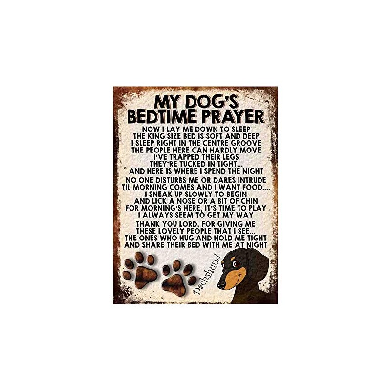 Shawprint MY DOG'S BEDTIME PRAYER RETRO STYLE METAL TIN SIGN/PLAQUE