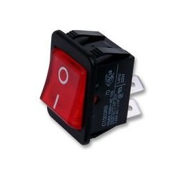 Arcolectric (Bulgin Limited) Rocker Switch, Dpst, 16A, 250Vac, Red - C1353AB0/1RED