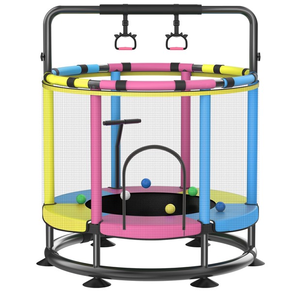 Trampoline for Kids, Full Anti-Rust Anti-Rollover Round Bottom Toddler Trampoline,