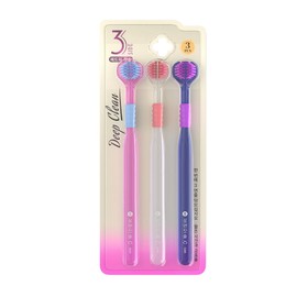 BDIKFNL 3 Sided Toothbrush with Soft bristles for Adults, fine bristles for Couples, Pregnant Women, Family Pack, Gum Protection, Tongue Cleaning, Three-Head Toothbrush Three-Piece Set