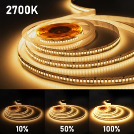 illuburg 24 V LED Strip 5 m Warm White 2700 K 240 LEDs/M 22 W/M 16500 lm Super Bright SMD 2835 Dimmable LED Strip Light Strip