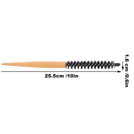 Mini Round Brush Nylon Bristles Short Hair Styling Wooden Handle (16 mm)