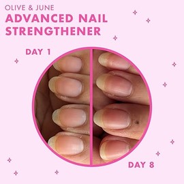 Olive & June Advanced Nail Strengthener – Strengthens Weak Nails, Prevents Breakage & Peeling – Use Alone or as Base Coat – Vegan, Cruelty-Free, 0.45 fl oz