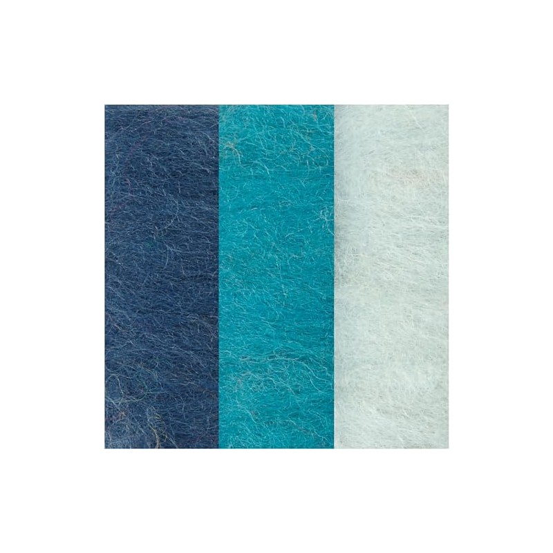 Creativ 45335 Company 10-Piece Carded Wool, Blue Harmony