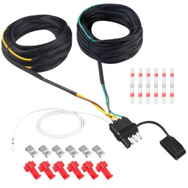Aufind 4 Pin 5 Wire Trailer Wiring Harness Kit 40FT - 18AWG Pure Copper Wires with Tinned Ends to Prevent Corrosion, for Connection of Tail/Brake Lights and Turn Signals (40FT)