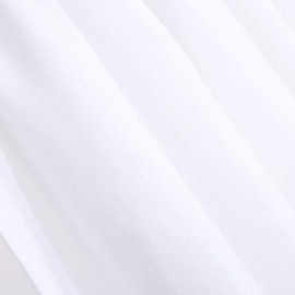 DOKOT Linen Cotton Embroidery Kitchen Curtain Cafe Curtain Dining Room Curtain with Crochet Tassel Border (White Set of 2), 70x150cm