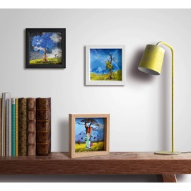 International Graphics Framed Postcards, Wood, 16 x 16 cm