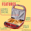 PREMIUS Ceramic NonStick Double Slice Sandwich Maker, Indicator Lights, Cool