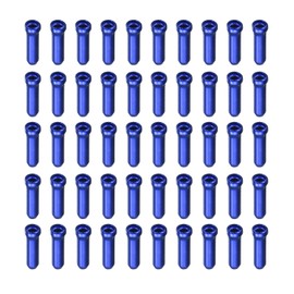 sourcing map 100pcs Bike Cable End Caps Set Aluminum Alloy Cable End Crimps Durable Bike Brake Cable End Tips Kit for Brake Cable Core End Shift Cable Core Tail End Parts Tools, Blue