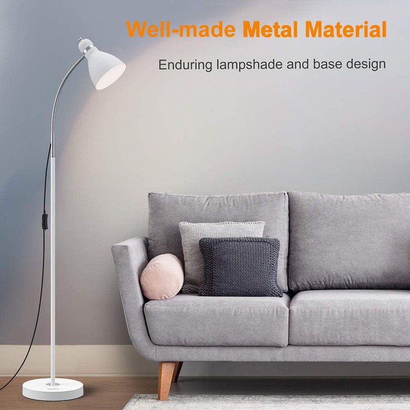 LEPOWER Floor Lamp, Metal Standing Lamp with Adjustable Gooseneck, Heavy