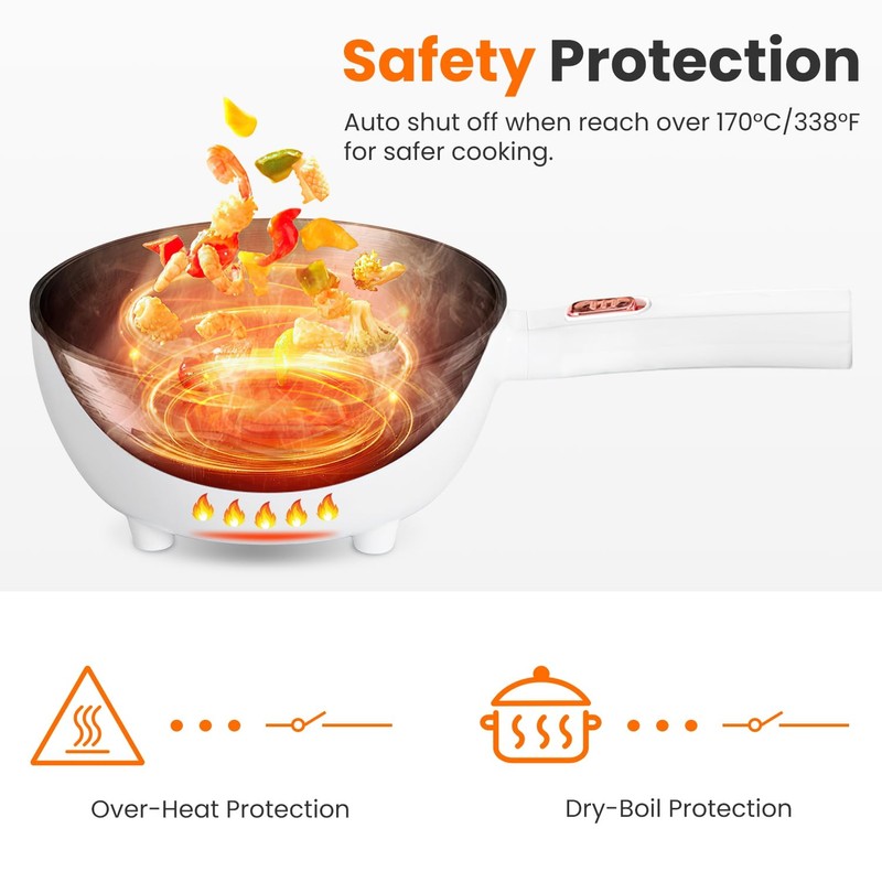 3L Electric Hot Pot, Non-Stick Multi-Cooker Frying Pan