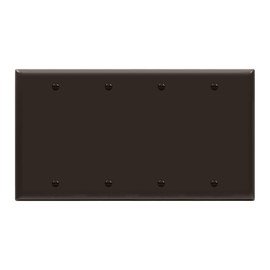 ENERLITES Blank Device Wall Plate, Blank Outlet Cover, Standard Size 4-Gang 4.50" x 8.19", Polycarbonate Thermoplastic, 8804-BR, Brown
