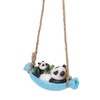 Swing Panda Statue Mother and Baby Panda Lying On The