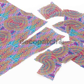 Decopatch Papers 395 x 298 mm Circle Pattern, Pack of 3, Pink/ Turquoise/ Purple