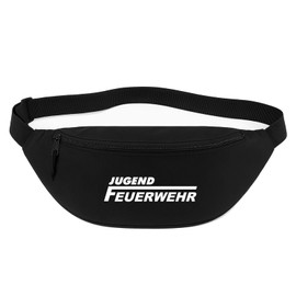 Huuraa Bauchtasche Jugend Feuerwehr Schriftzug Geschenk 2,5 Liter Black Jugend Feuerwehr Geschenkidee