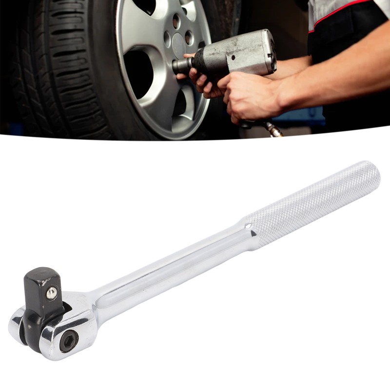 Breaker Bar 10in Chrome Vanadium Steel 1/2in Drive 180 Degree