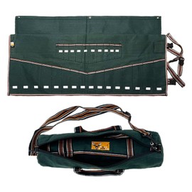 Wrench Set Tool Organizer W 26 Pockets for Tool Set, Metric & SAE Waterproof Ballistic Cotton Canvas Roll-Up Wrench Organizer Pouch for Mechanics, DIYers & Electricians (Tools Not Included) BULL TOOLS