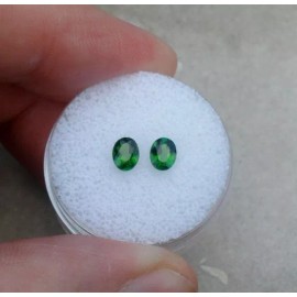 pinnaclediamonds Green Chrome Diopside Oval Loose Faceted Natural Gem Pair 5x4mm