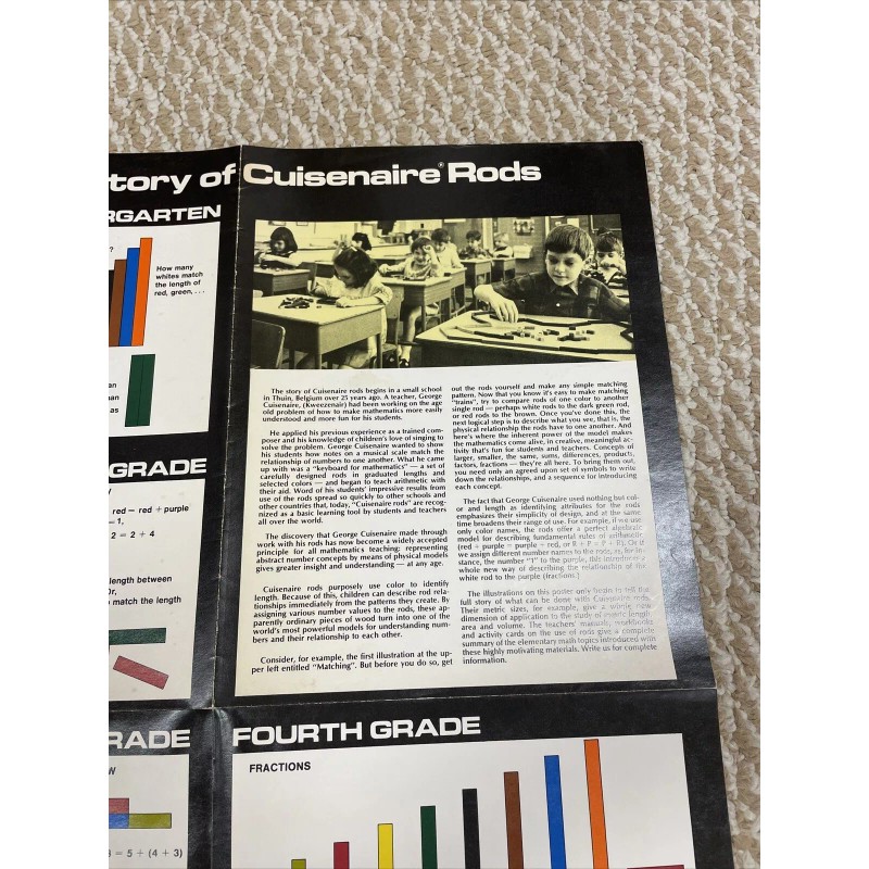 Cuisenaire Vintage 1976 Cuisenaire Rods Poster 17”x 22” Instructions Manual