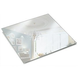 Light In The Dark 12 Inch Square Mirror Plate, Set of 12-1.5mm Thick Glass Plate Mirror Tiles - Wedding Centerpiece Table Decorations, Home Accent Wall Decor - PARNOO