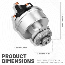 HEVLE Ignition Switch with Key, 4 Position Universal Key Ignition Switch, Automotive Replacement Ignition Starter Switches, 12V Starter Switch Fit for Car, Truck, Trailer